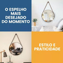 Espelho Decorativo Redondo Beady Suspenso de Parede