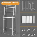 Estante Organizadora para Banheiro e Lavanderia em Aço - 3 Níveis